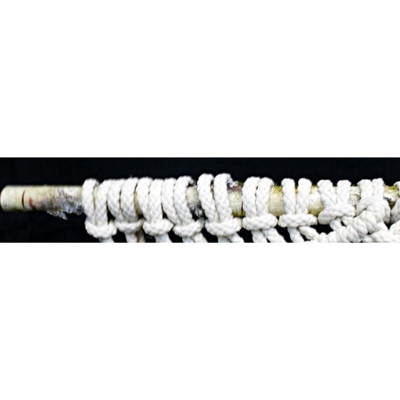 White Macrame 36" Wall Hanging Decor Bohemian Style Hanging Tassels - Picture 5 of 7